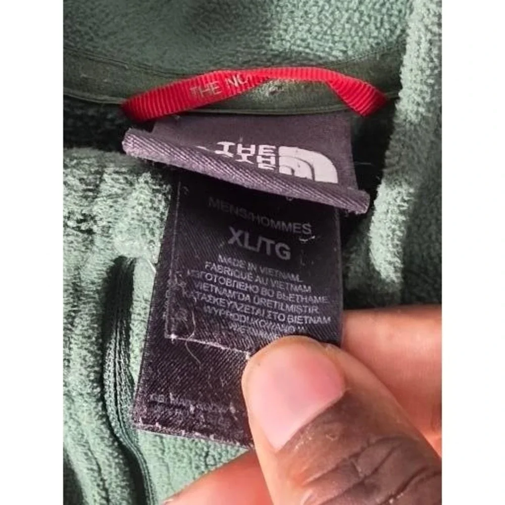 The North Face Fleece Pullover Mens XL Green 1/4 Zip Chest Pocket TKA Sweater‎
